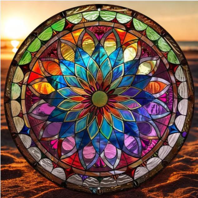 Imagem Placa Quadro Decorativo Mandala Redondo Vida Espiritual Meditação Harmonia Equilíbrio Zen