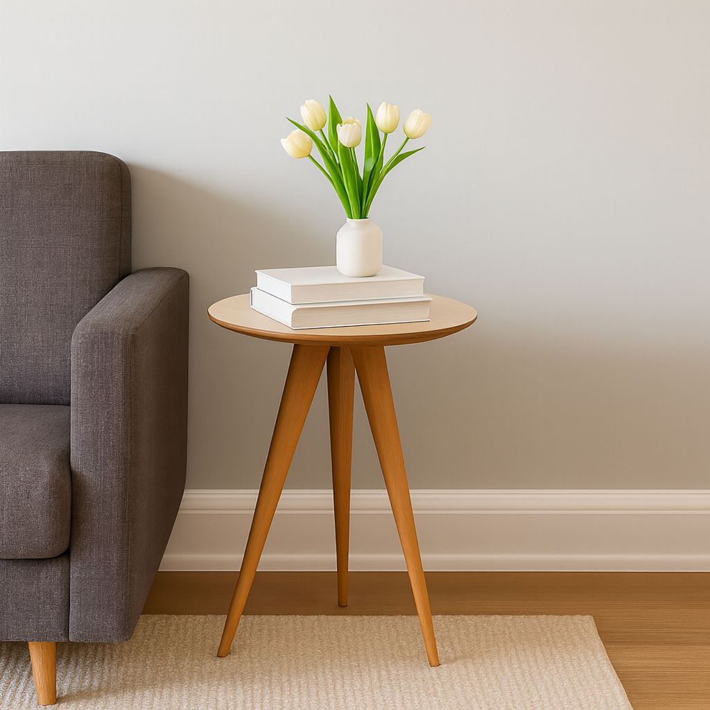 Mesinha Lateral Classica Pés em Madeira Apoio Sofa Sala em Oferta na Shopee