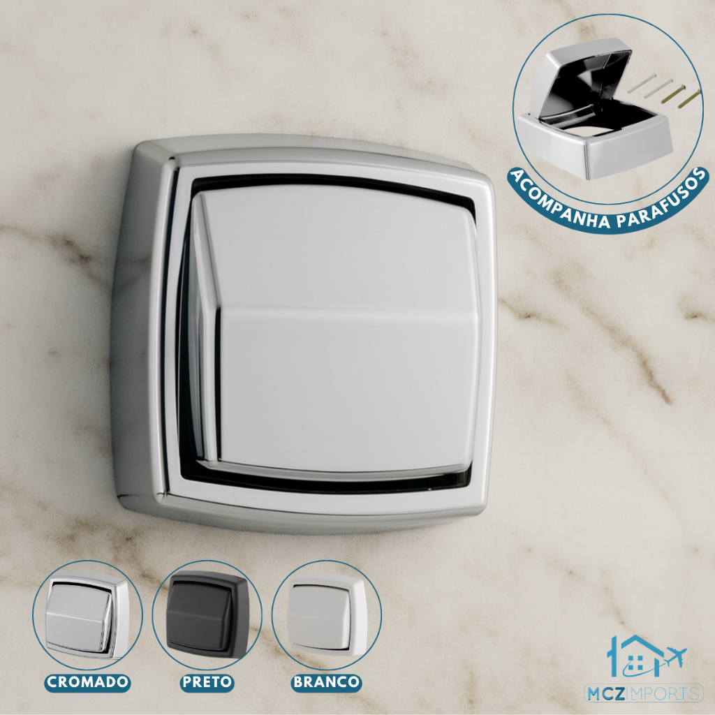 Acabamento para Válvula de Descarga de Parede Universal Preto Cromado e Branco em Oferta na Shopee