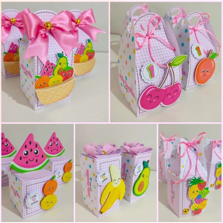 KIT FESTA FRUTINHA ,Personalizado, pegue e Monte Lembrancinha - Aniversário - Caixinha Personalizadas