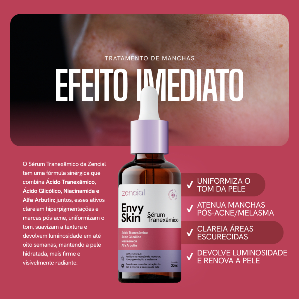 Envy Skin Sérum Super Clareador Ácido Tranexâmico, Ácido Glicólico - Tratamento de Acne - Manchas de Pele e Melasma · foto 2