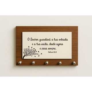 Porta Chaves Salmos 121 - Madeirado Escuro em Oferta na Shopee