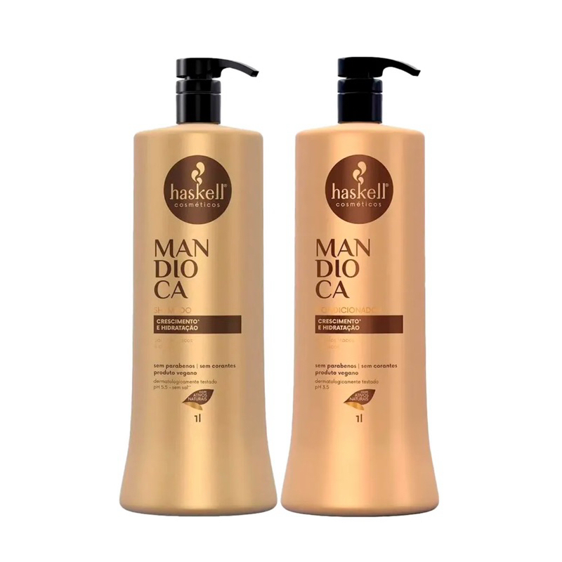 Kit Shampoo + Condicionador Haskell Mandioca 1L