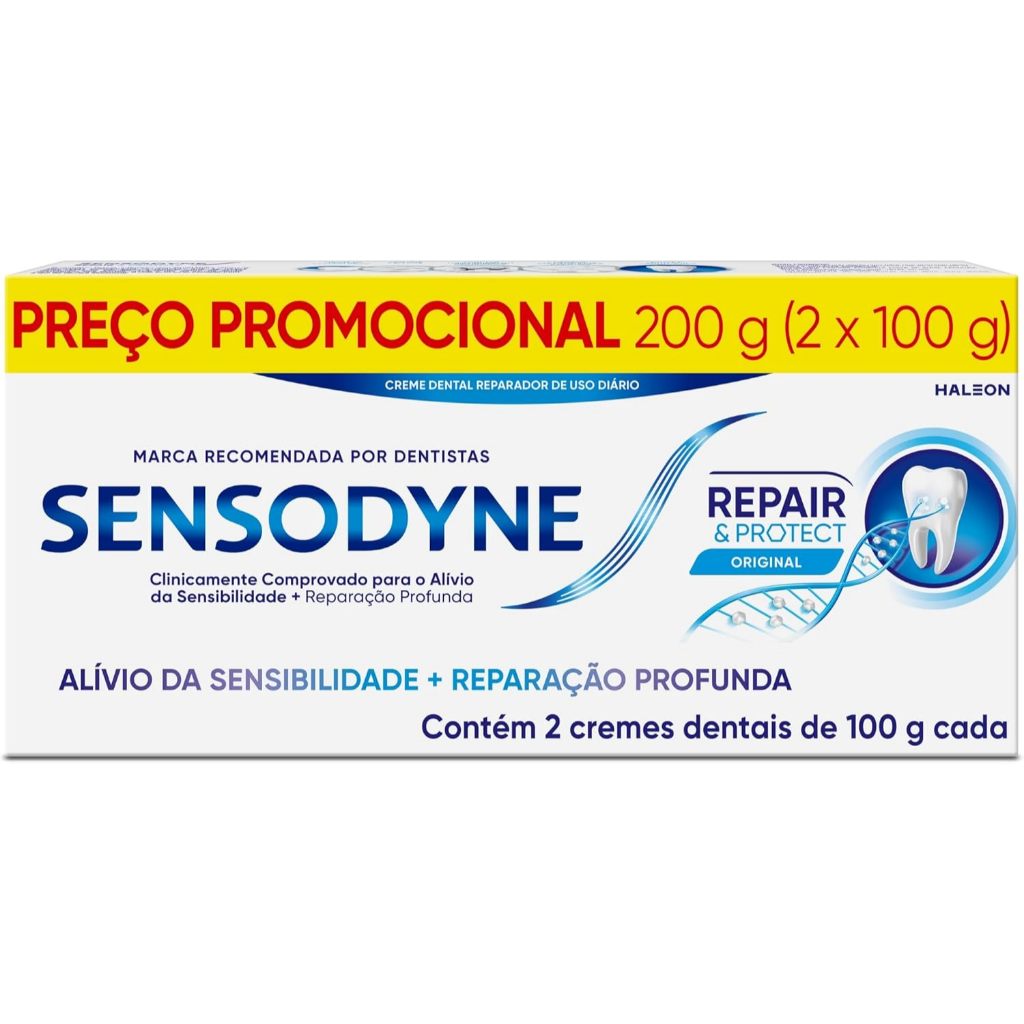 Kit Creme Dental Sensodyne Repair & protect Com 2 Unidades De 100g Cada em Oferta na Shopee