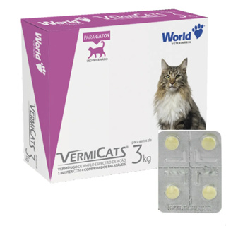 Vermifugo Gato 3kg Vermicats 4cp em Oferta na Shopee