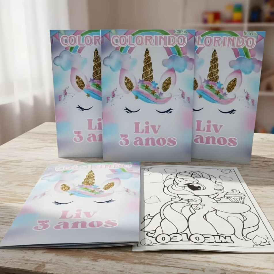 kit Lembrancinhas de Aniversário Infantil livro de Colorir Personalizado Unícornio Livrinhos em Oferta na Shopee