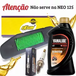 Kit Revisão Fluo 125 Yamalube Scooter 10w40 + Filtro de Ar + Vela Iridium