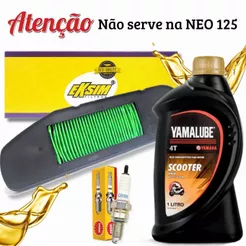 Kit Revisão Fluo 125 Yamalube 10w40 Scooter + Filtro de Ar + Vela Ngk