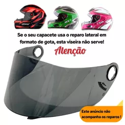 Viseira Capacete Etceter Stronger Faster / Fokker / Mx5 Antirrisco Injetada 2.2mm Polivisor