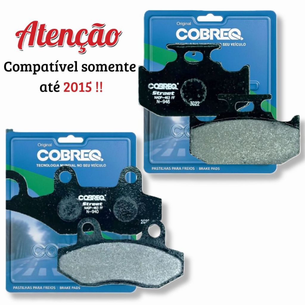 Kit Pastilhas de Freio Fazer 250 2005-2015 Cobreq em Oferta na Shopee