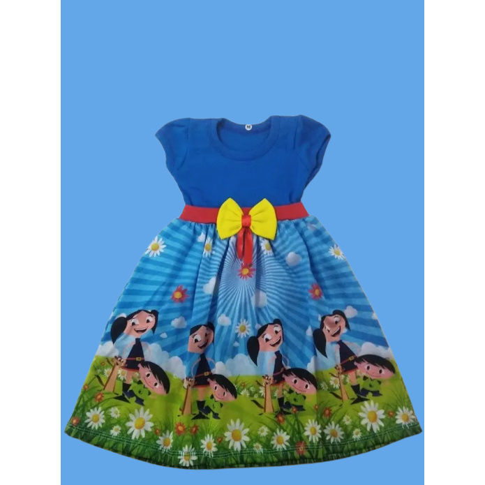 Vestido infantil show da luna, lucas neto e LB