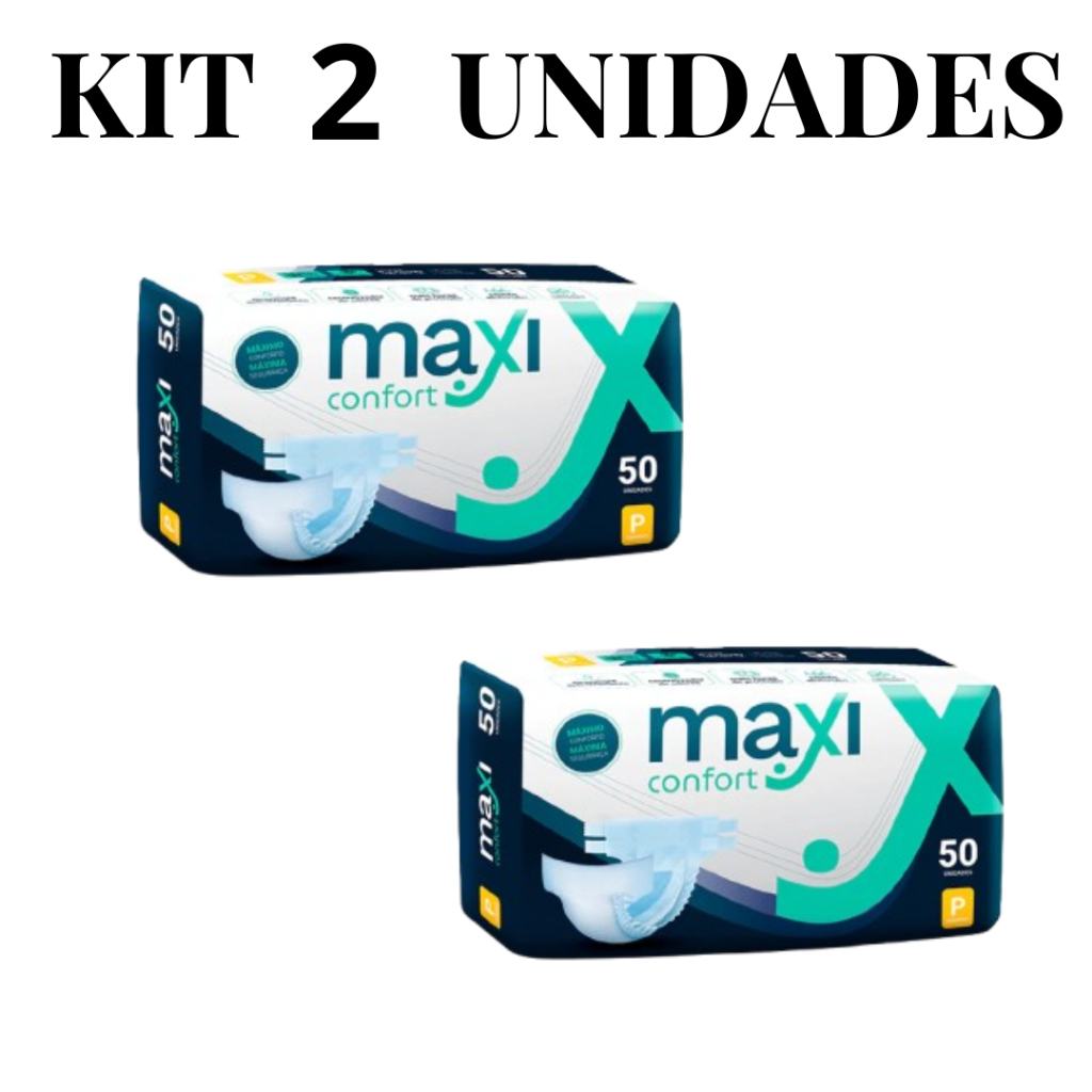 Kit 2 Fraldas Geriátricas Maxi Confort Hyper P com 50