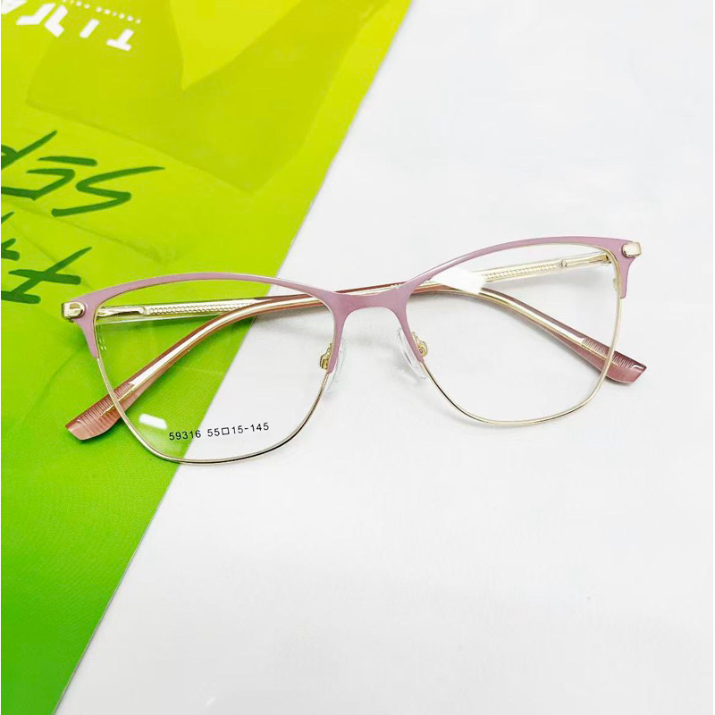Armações de óculos de metal femininas 59316 em Oferta na Shopee