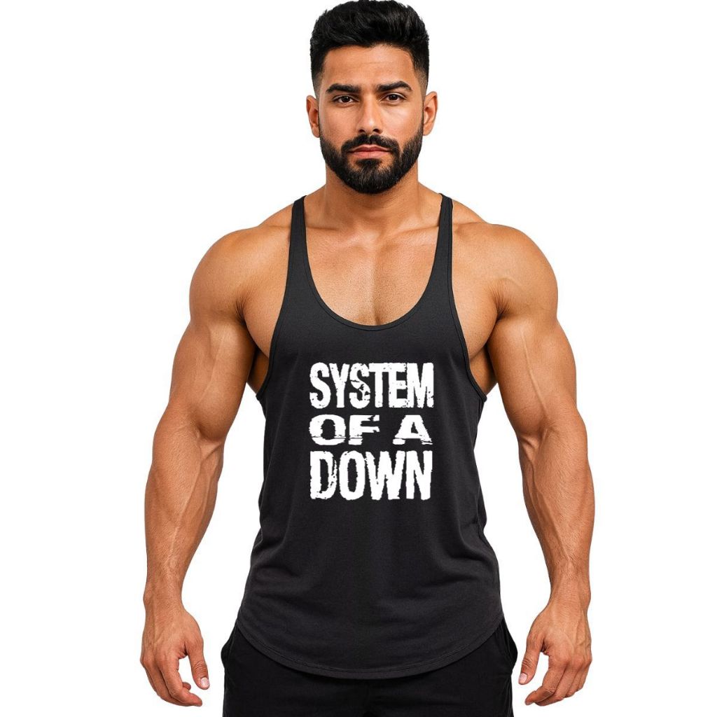 Camiseta Regata Academia Banda Rock System Of A Down Longline Musculação
