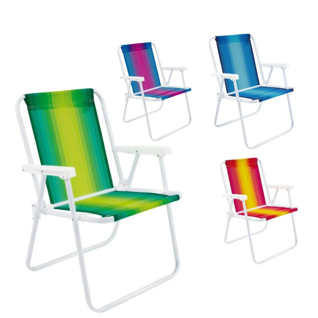 Cadeira De Praia BEL Alta 100% Alumínio Super Resistente Praia Verão Piscina Dobrável - Original Bel