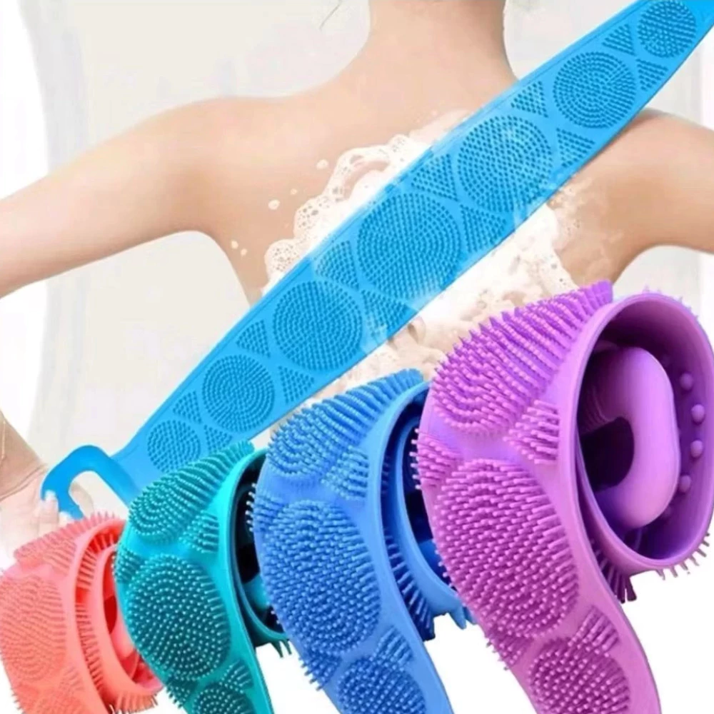 Esponja Silicone Massageadora Esfregão Bucha Esfoliação Banda Escova Corpo Todo Costas Perna Banho — imagem 1