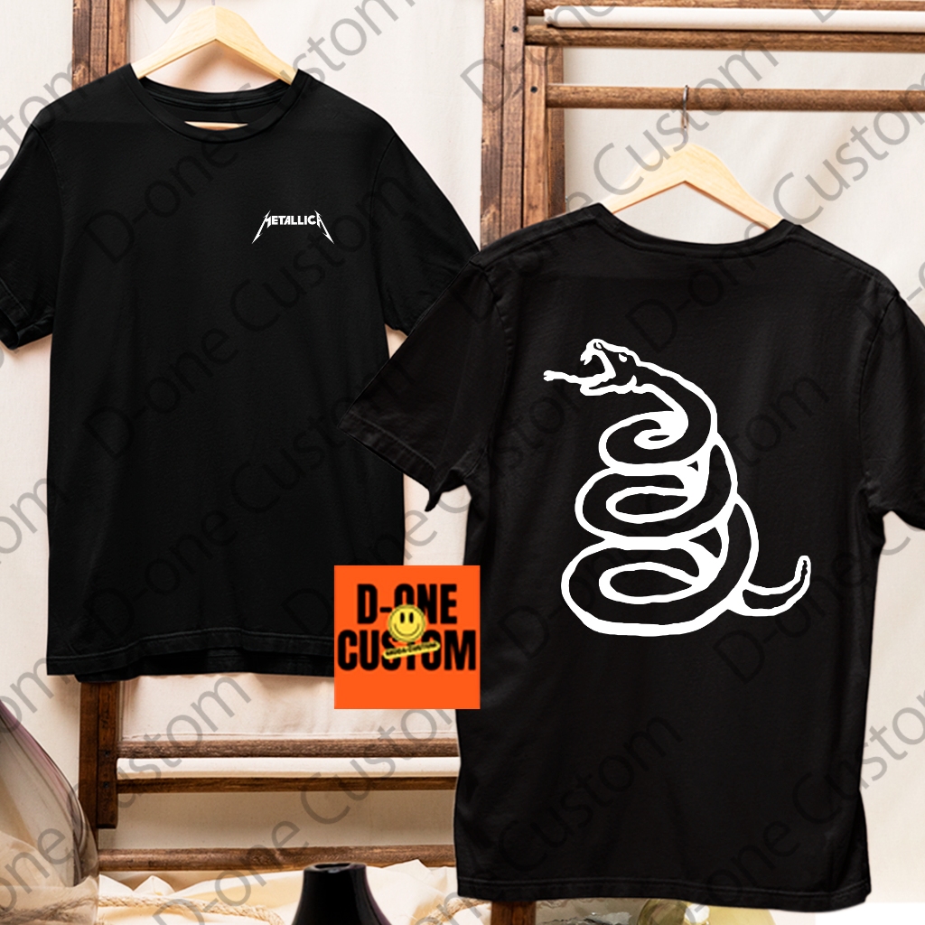Camisa Camiseta Banda Metallica Rock Cobra Logo no Peito 100% Algodão Confortável Show Homenagem