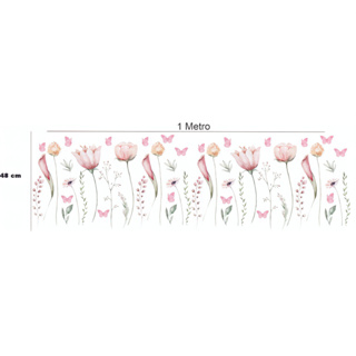 Adesivo Decorativo de Parede Recorte Flores Suspensas Jardim Rosa Roxo 1,00 metro em Oferta na Shopee