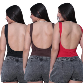 Body Bori Maiô Feminino Costa Nua  Abertas Alça  Grossa  Básico Suplex Premium Forrado Estilosa Elegante em Oferta na Shopee