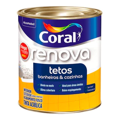 Tinta Acrílica Coral Renova Tetos Pinta Direto No Mofo – Banheiros e Cozinhas – Chega de Mofo