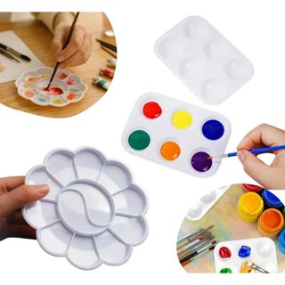 Paleta Godê Para Pintura Tinta Aquarela Plástico Para Artes e Tintas Aquarelas, Acrílica e Guache em Oferta na Shopee