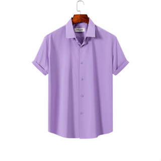 Camisa Masculina Lisa de Manga Curta em Poliéster com Elastano em Oferta na Shopee