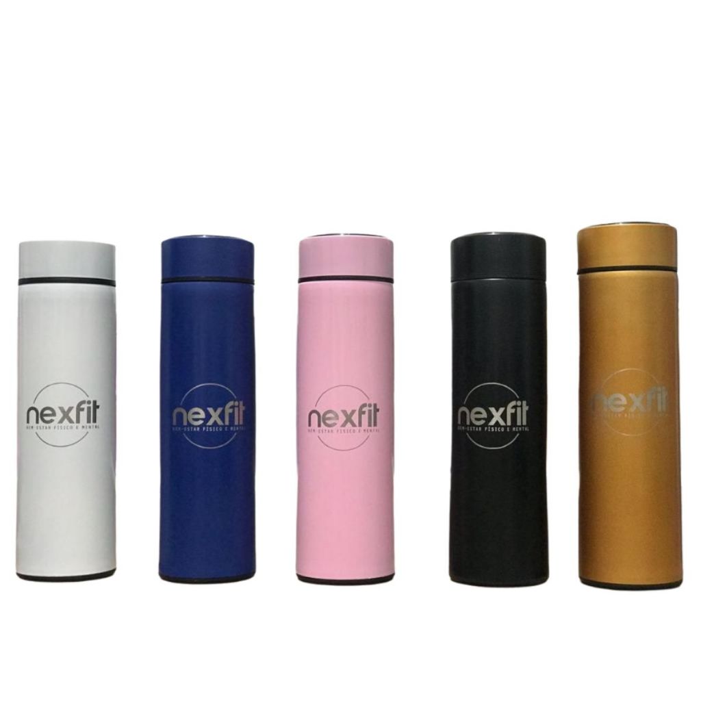 Kit 10 Garrafas Térmicas Personalizadas de Inox LED Termômetro Sensor temperatura