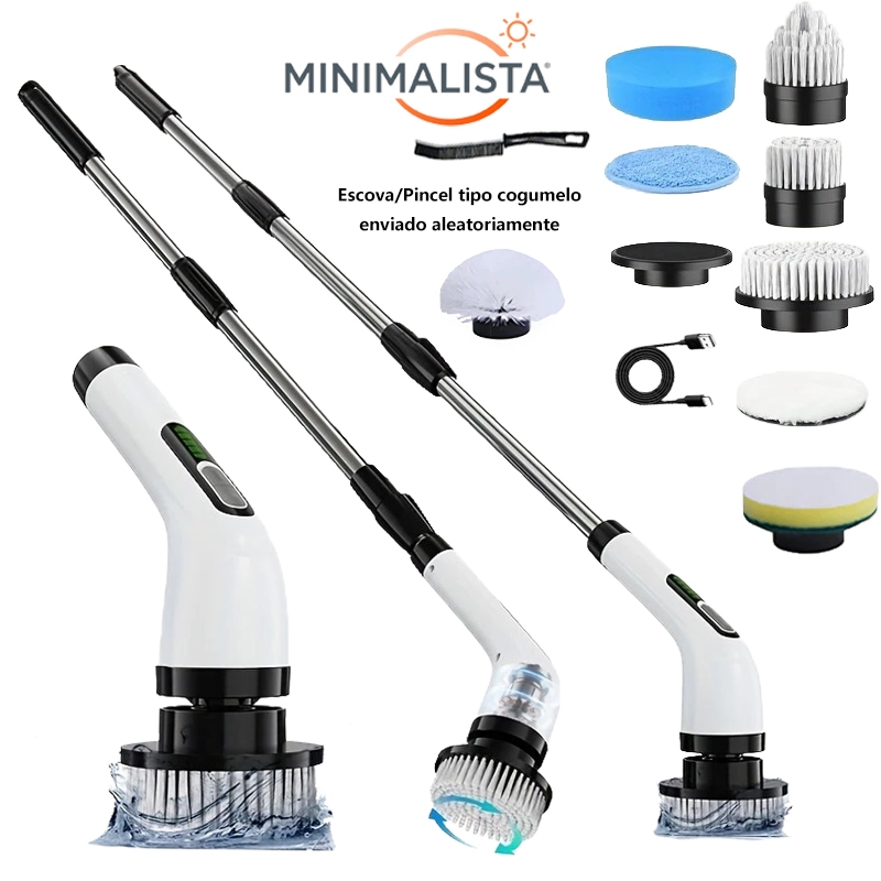 Escova De Limpeza elétrico Ajustável Janela Banheiro e Cozinha 9 em 1 Recarregável em Oferta na Shopee