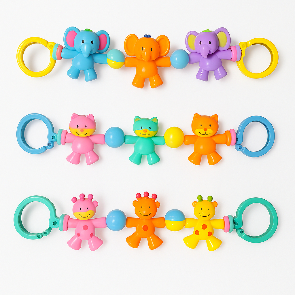 Móbile Chocalho c/ Som Interativo Didático Infantil Para Berço e Carrinho Girafa Elefante Gatinho em Oferta na Shopee