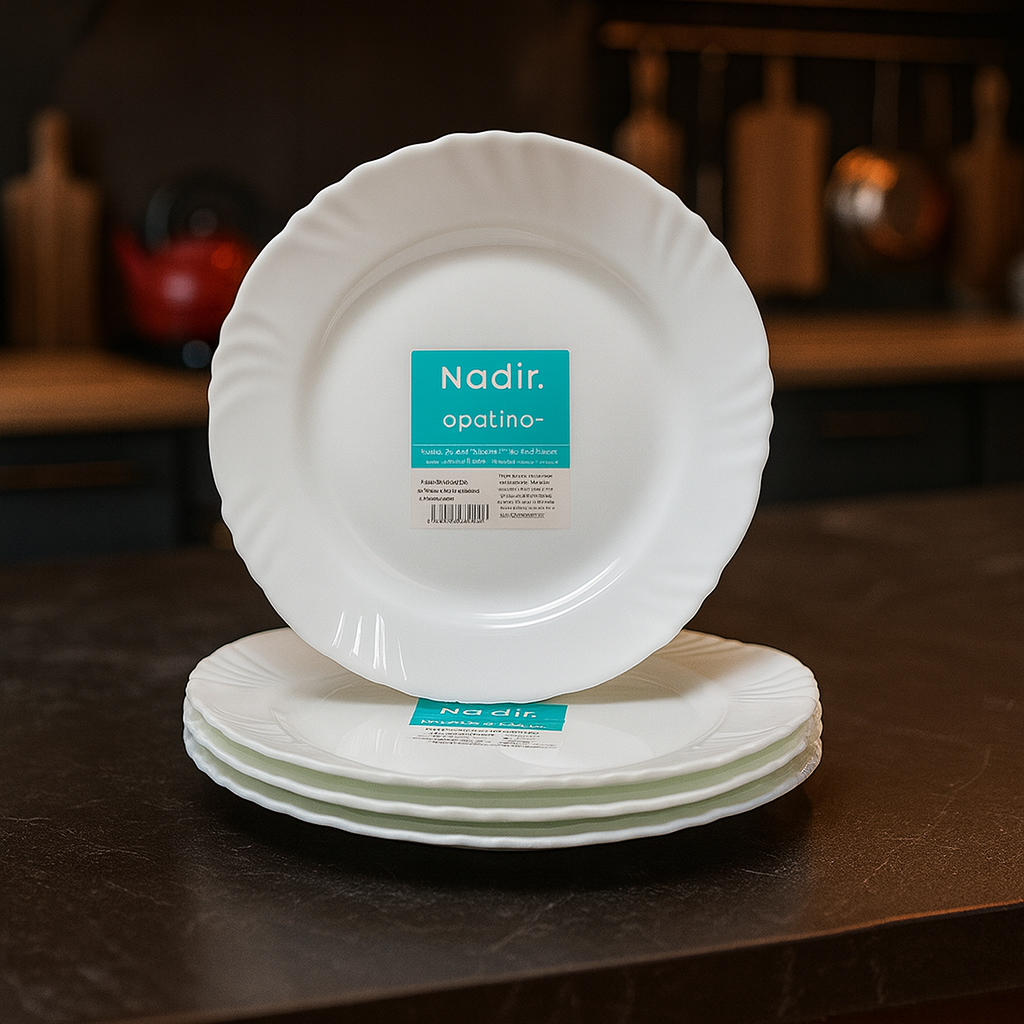 Prato Raso Nadir Pétala – Kit com 2, 4, 6, 8 ou 10 Unidades – Vidro Opalino Branco em Oferta na Shopee