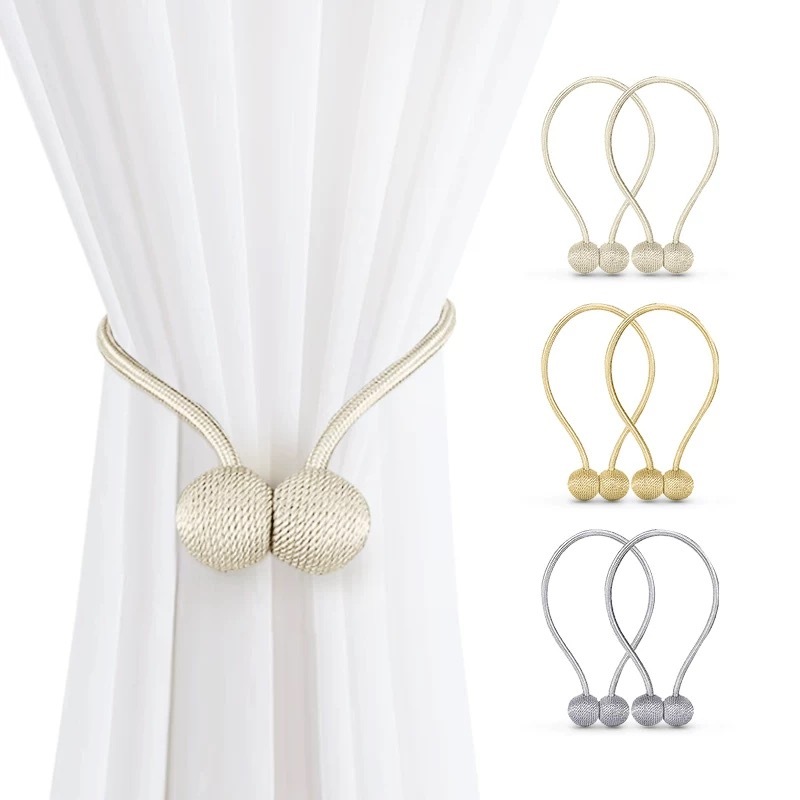 Kit 2 Prendedor de Cortina Magnetica Par de Cinta Para Cortina Com Imã Enfeite de Cortina Magnetica em Oferta na Shopee