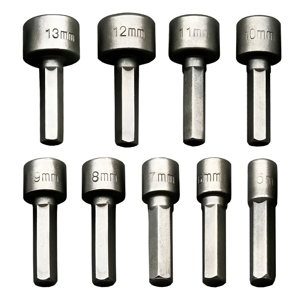 Kit de Soquetes Canhão Magnético 9 Peças 5mm a 13mm Parafusadeira Bomvink BOM-5009