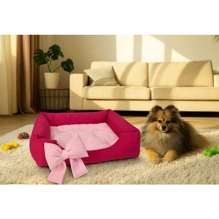 Cama Colchão Cachorro Gato Pet Caminha Rosa Ziper Conforto Almofada Removivél Rosa