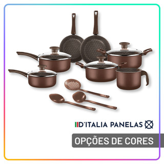 Jogo de Panelas Antiaderente 10 Peças Alumínio Teflon Não Gruda Tampa Vidro Conjunto Panelas Cozinha