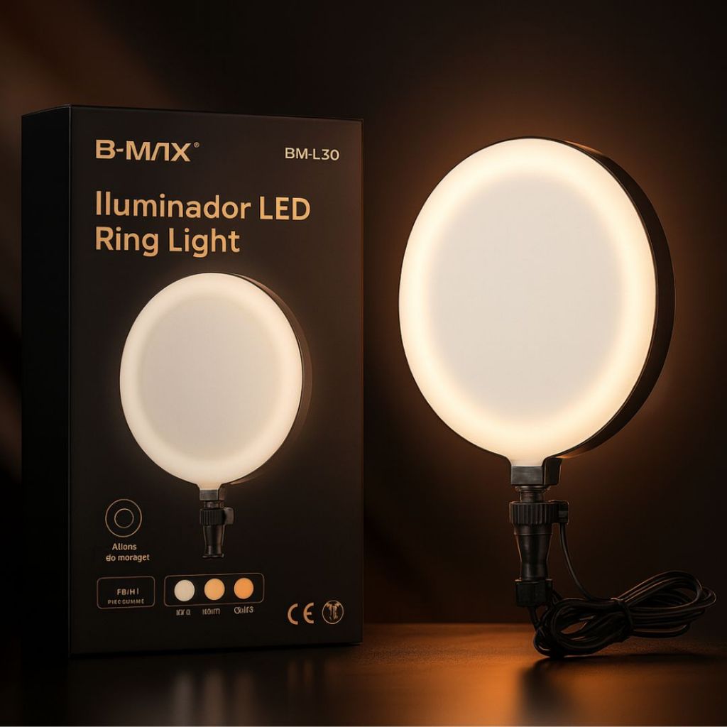 Ring Light LED Profissional 6” ou 10” – Iluminador de Mesa, Ajuste de Intensidade e Controle Remoto