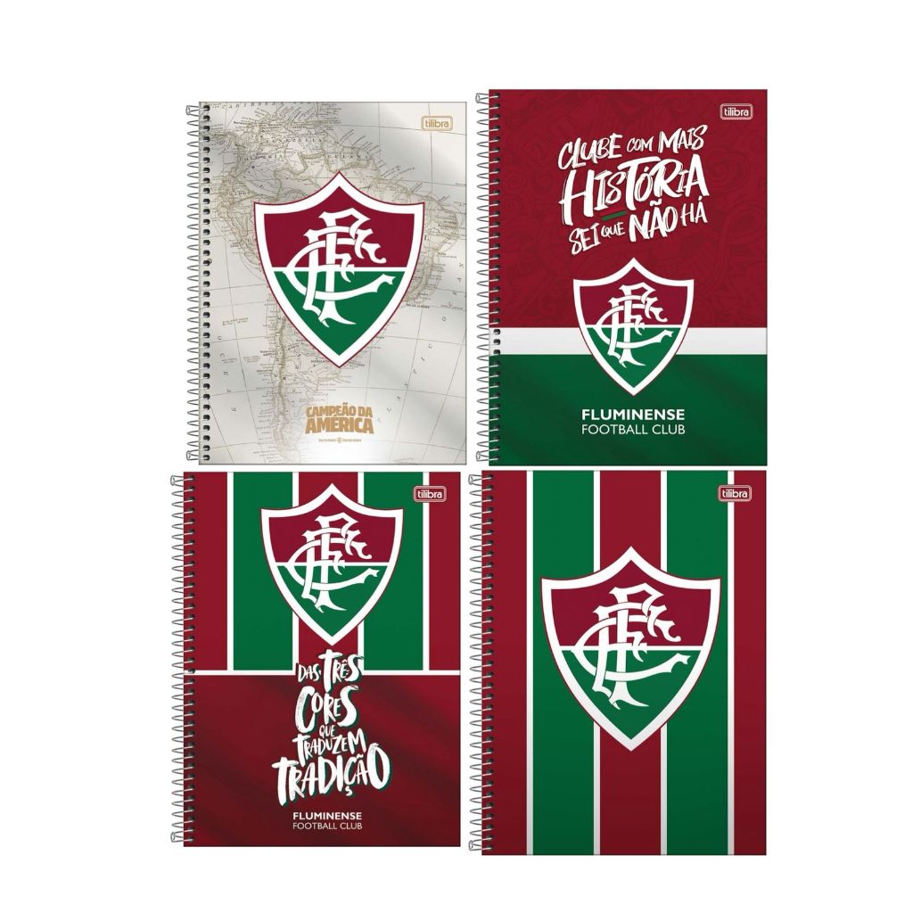 Caderno Espiral Capa Dura Universitário 10 Matérias Fluminense 160 Folhas Tilibra em Oferta na Shopee