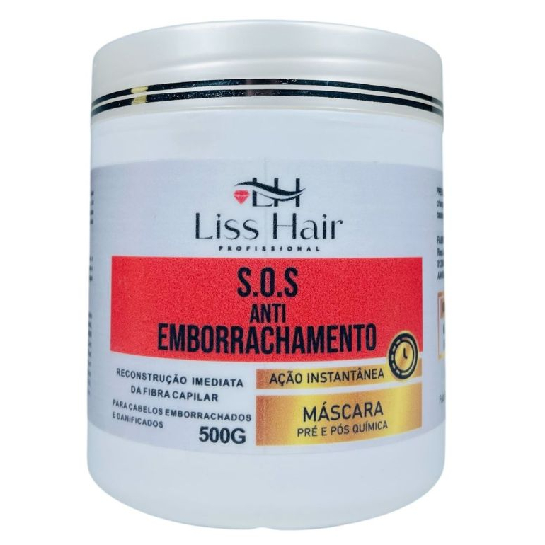 Máscara S.O.S Antiemborrachamento Para Cabelos Emborrachados e Danificados 500g Liss Hair em Oferta na Shopee