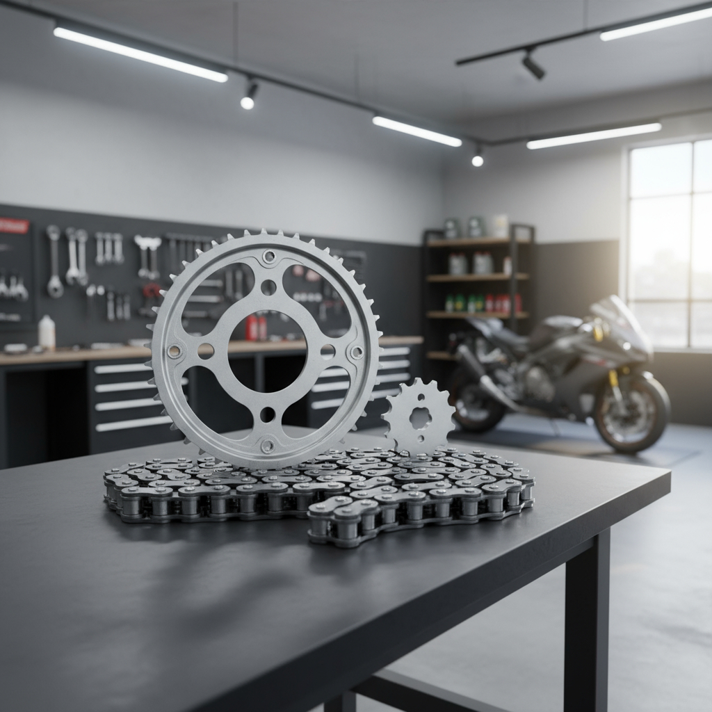 KIT RELAÇÃO HONDA TITAN FAN CARGO START 160 RIFFEL AÇO 1045 — imagem 2 de 2