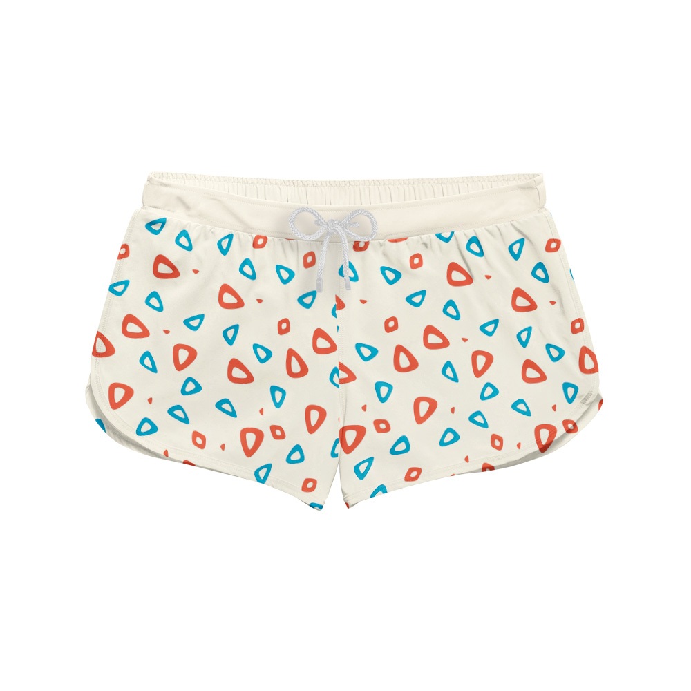 Short Feminino Praia Academia Verão Estampado Geométrico Abstrata Retrô Academia REF 752