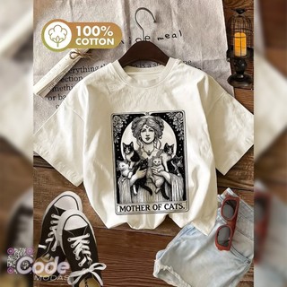 Camisa Camiseta T-Shirt Mãe de Gatos Estilo Retrô Algodão Vintage