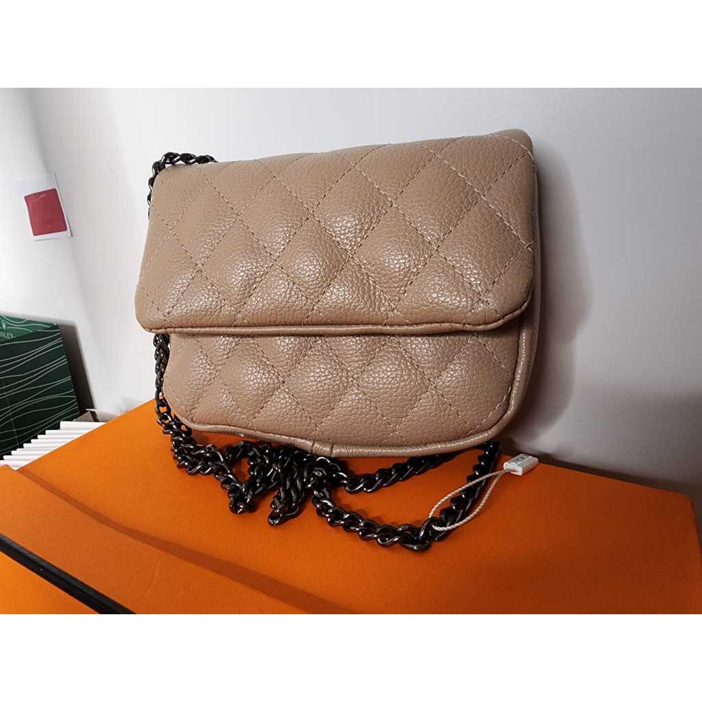 Bolsa Transversal Feminina Couro Legítimo Matelassê COM CORREENTE