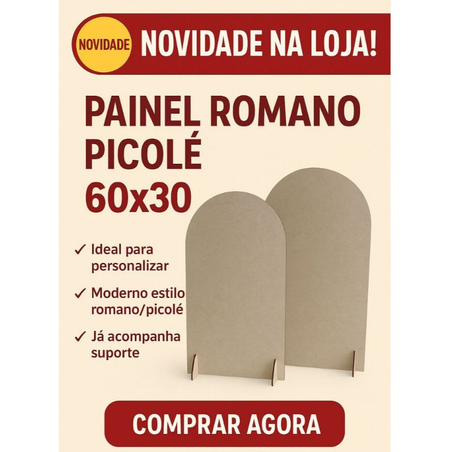 Painel Romano picolé em MDF cru 60x30 1 ou 2 Unidades em Oferta na Shopee