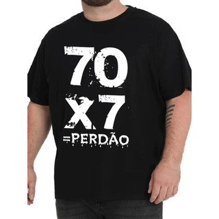 Camiseta Masculina Plus Size Gospel 70x7  Estilo, Fé e Conforto 100% Algodão P ao G3