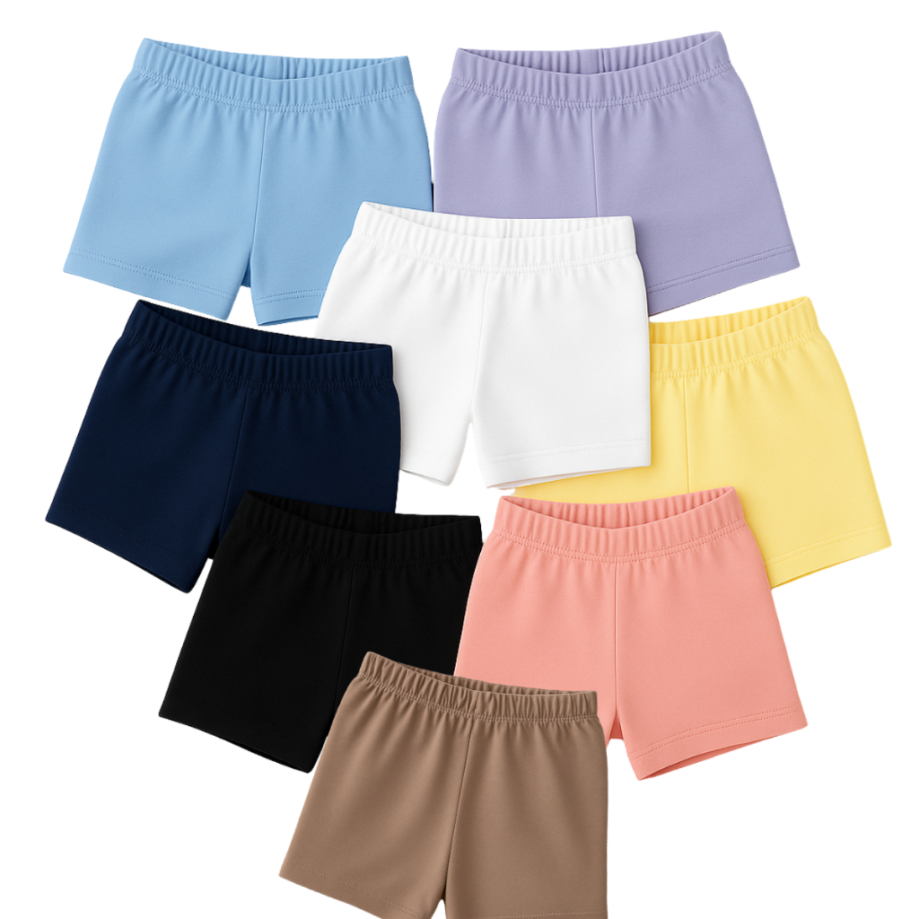 Kit 2 Shorts Curto Cotton Infantil Menina Ideal Para Saias Vestidos Tamanho 1 ao 16
