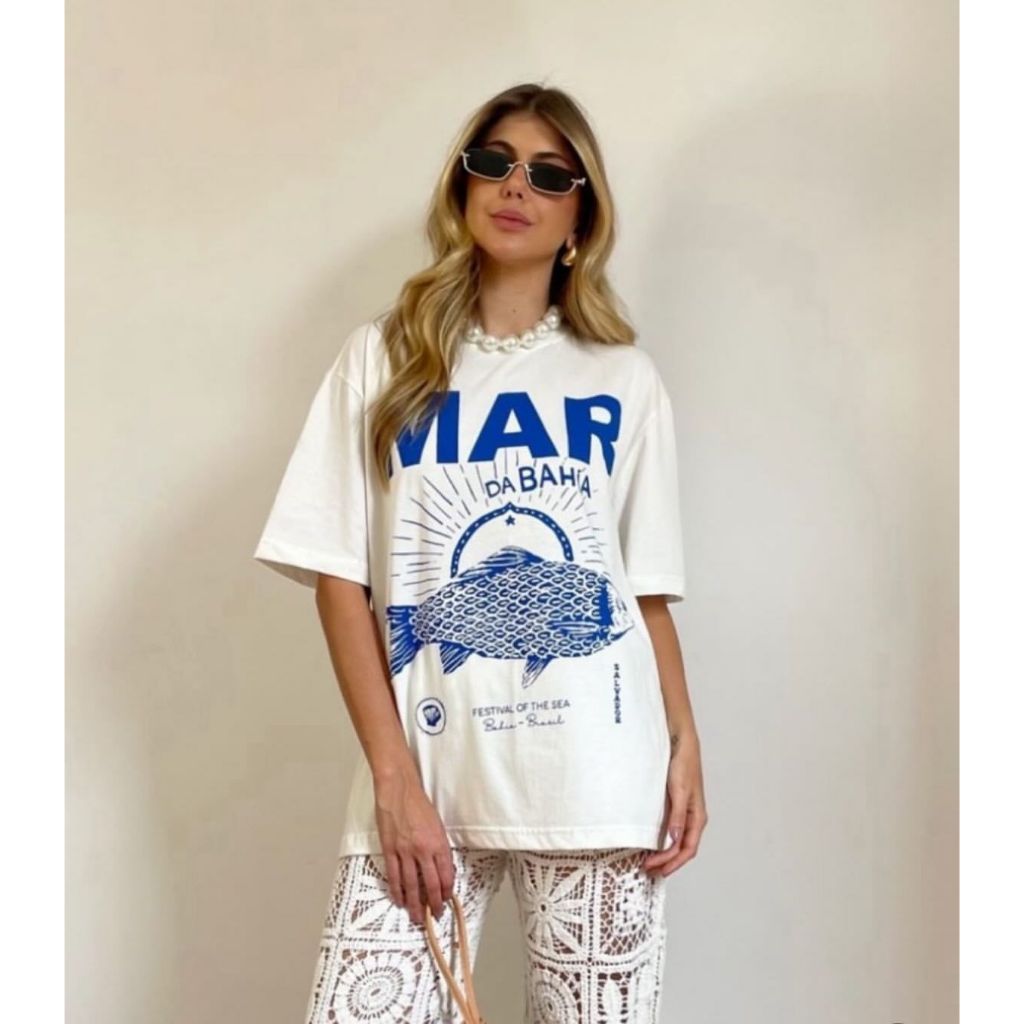 Camiseta T-shirt Estampada Feminina 100% Algodão Fio 30.1 Tee Premium Diversas Estampas