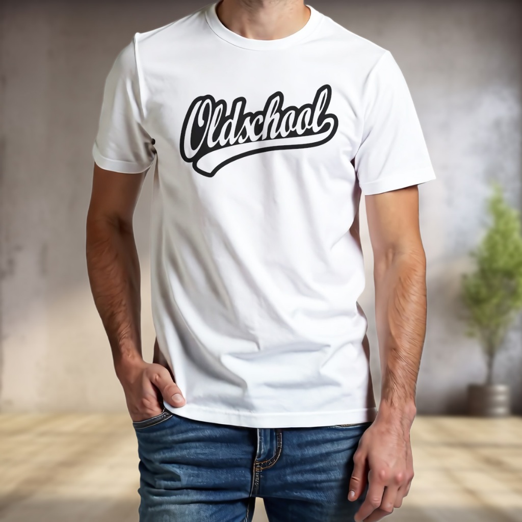 Camiseta Branca OldSchool Unissex Básica Vintage Casual