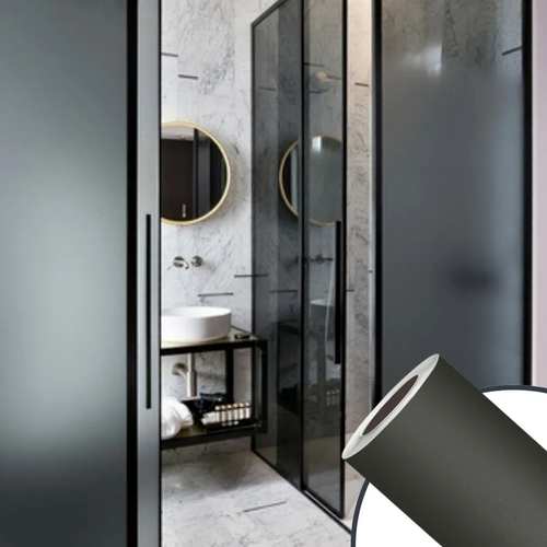 Adesivo Vinil Jateado Fumê para Vidros Janelas Película Decorativa Box Portas de Vidro pode Lavar