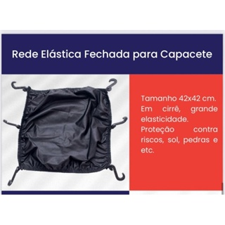 Redinha Capacete Rede Elástico Fechada Tecido Bagageiro Moto 42/42 Preta em Oferta na Shopee