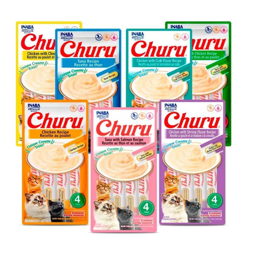 Petisco Purê Churu Inaba diversos sabores (pack com 4 unidades ou unitário)