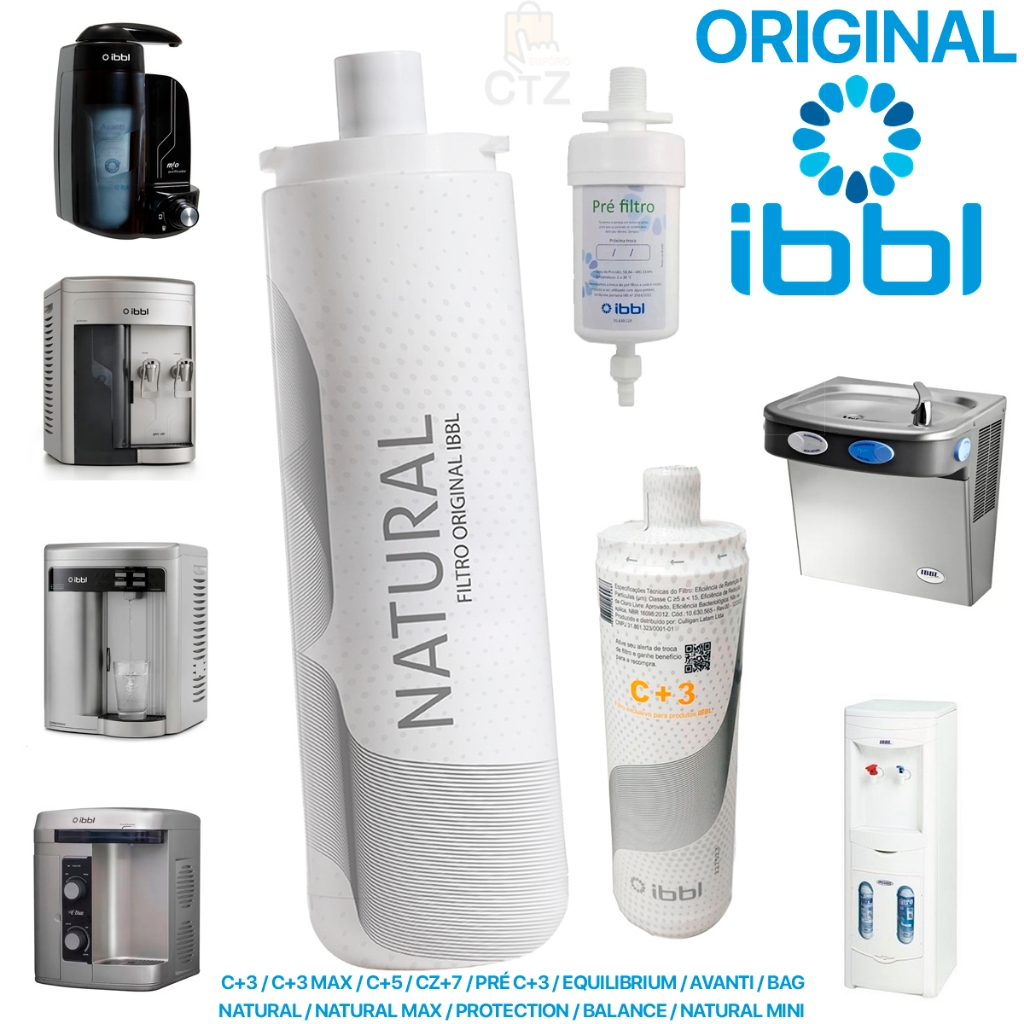 Refil IBBL Kit Filtro Purificador C+3 Natural Max Original FR600 Mio Balance Protection Pré Filtro